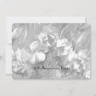 50. Jubiläumsfeier Elegante weiße Blumen-Spitze Einladung