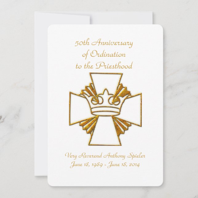 50. Jubiläumsjubiläum Priesterortung Einladung (Vorderseite)