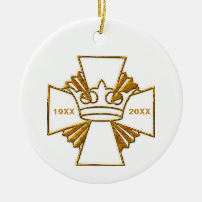 50. Jubiläumsjubiläum Priesterortung Keramik Ornament (Vorne)