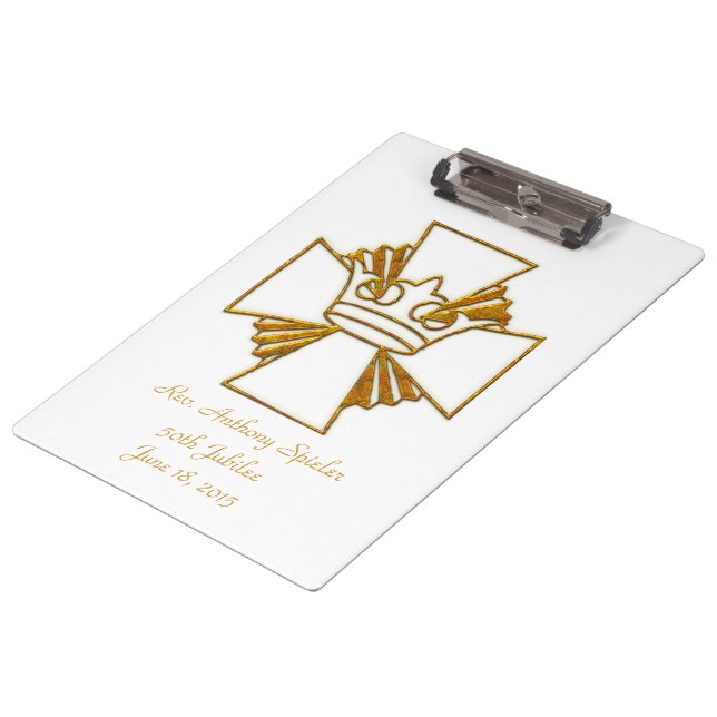 50. Jubiläumsjubiläum Priesterortung Klemmbrett (Schrägansicht)