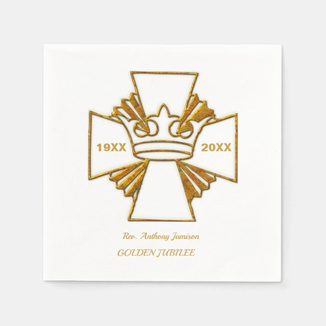 50. Jubiläumsjubiläum Priesterortung Serviette (Vorderseite)