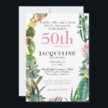 50. Kaktus Prickly, Bitchy & Fabulous Geburtstag Einladung<br><div class="desc">Sassy Cactus succulent 50 & fabulous Geburtstagsparty Einladung. Modern. "Prickly,  Bitchy,  aber meist FABULOUS"-Typografie</div>