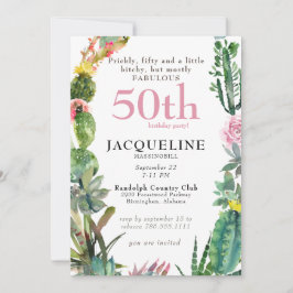50. Kaktus Prickly, Bitchy & Fabulous Geburtstag Einladung
