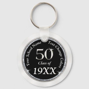 50. Klasse Wiedersehen Geschenke für Schwarz, Weiß Schlüsselanhänger