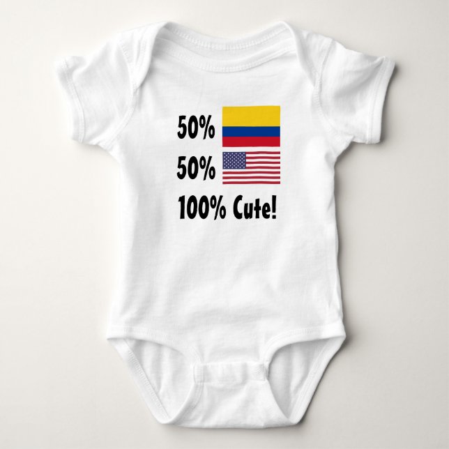 50% kolumbianischer 50% Amerikaner 100% niedlich Baby Strampler (Vorderseite)