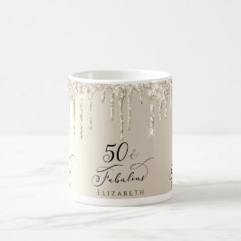 50 köstlicher Tropfen Glitzer Champagner Gold Kaff Kaffeetasse