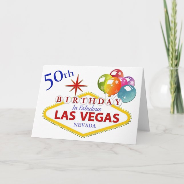 50. Las Vegas Geburtstagkarte Karte (Vorderseite)