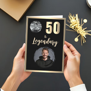 50 & Legendary 2 Fotos 50. Geburtstag Gold Karte