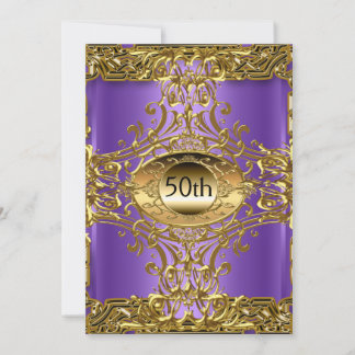 50. Lila Geburtstagsparty Einladung