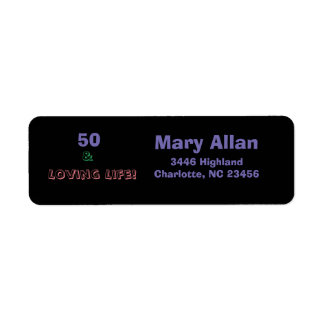 50 & Loving Life Retourner Étiquettes d'adresse