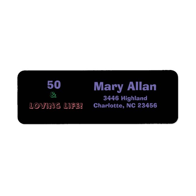 50 & Loving Life Retourner Étiquettes d'adresse (Devant)