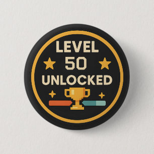 50. lustiger Level für Gamer freigeschaltet Pun Button
