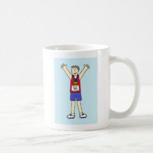 50. Marathon Herzlichen Glückwunsch an ihn Kaffeetasse