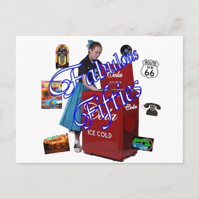 50 Memorbilia-Symbole Postkarte (Vorderseite)