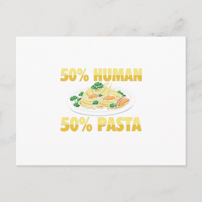 50 % menschliche 50 % Pasta | Geschenkidee Noodles Postkarte (Vorderseite)