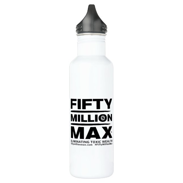 50 Millionen Max™ Black Logo Steel Wasserflasche Edelstahlflasche (Links)