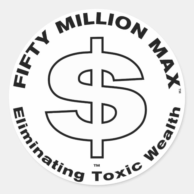 50 Millionen Max™-Dollar-Logo 3"-Aufkleber (6) Runder Aufkleber (Vorderseite)