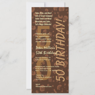 50. Modern Birthday Chocolate Coffee Camouflage Ta Einladung