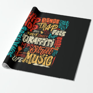 50. Music and Hip Hop Graffiti Cassette Vintag R Geschenkpapier
