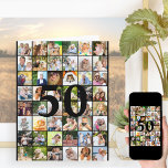 50. oder jedes Alter Foto Collage Big Birthday Karte<br><div class="desc">Fotovorlage große Geburtstagskarte, die Sie für jedes Alter anpassen können und bis zu 40 verschiedene Fotos hinzufügen können. Das Beispiel ist für einen 50. Geburtstag, den Sie bearbeiten können, und Sie können auch die Nachricht im Inneren personalisieren und das Jahr auf der Rückseite aufzeichnen. Die Fotovorlage ist für Sie bereit,...</div>