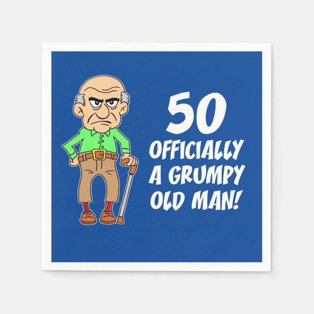 50 Offiziell ein mürrischer alter Mann Serviette (Vorderseite)