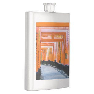 50 Orangenfarben - Senbon Torii, Kyoto Flachmann