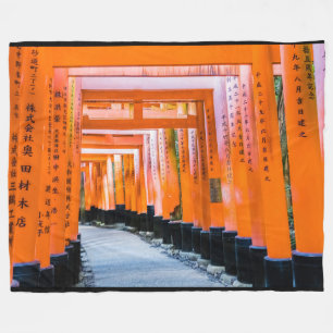 50 Orangenfarben - Senbon Torii, Kyoto Fleecedecke