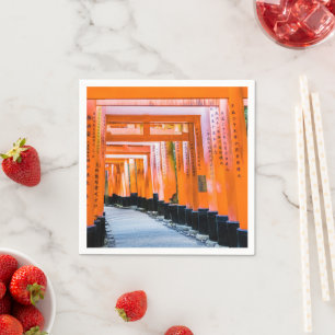 50 Orangenfarben - Senbon Torii, Kyoto Serviette