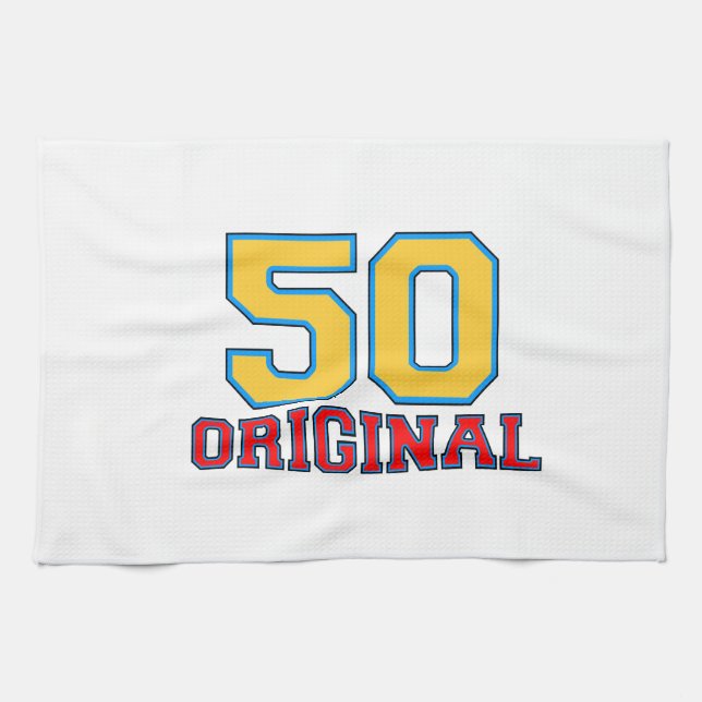 50 Original Geburtstagsgeschmacksmuster Geschirrtuch (Horizontal)