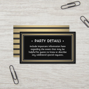 50 Pack Details Enclosure Elegant Schwarz & Gold Visitenkarte