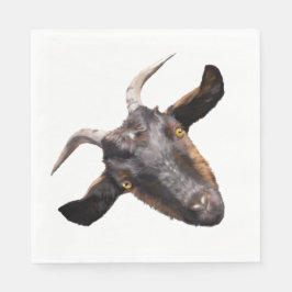 50 Paper Napkins - Black & Brown Goat Serviette