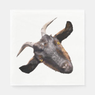 50 Paper Napkins - Black & Brown Goat Serviette