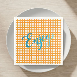 50 Paper Napkins - Nautical Checkered Pattern  Serviette