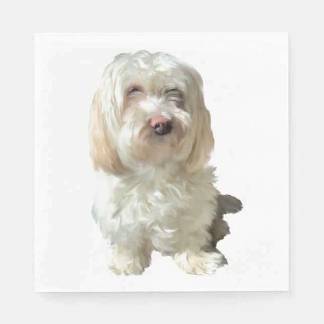 50 Paper Napkins - White Havanese Serviette (Vorderseite)