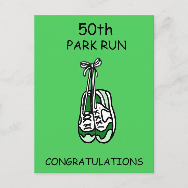 50. Park Run Herzlichen Glückwunsch Postkarte (Vorderseite)