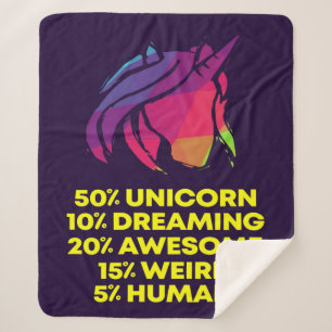 50 Percent Unicorn 20 Blanket Sherpadecke