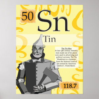 50. Periodische Tabelle der Elemente für Zinn (Sn) Poster