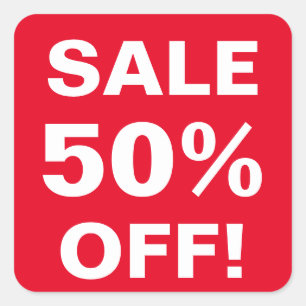 50 % Preisaufkleber für Einzelhändler