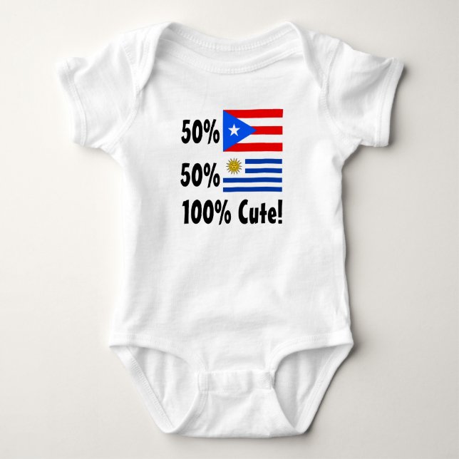 50% Puertorikaner50% Uruguayan 100% niedlich Baby Strampler (Vorderseite)
