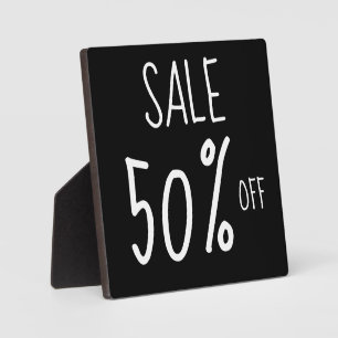 50% Rabatt auf das Handelsschild, im Einzelhandel  Fotoplatte