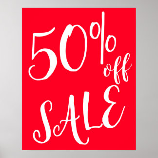 50% Rabatt auf das Handelszeichen, Red Boutique Sa Poster