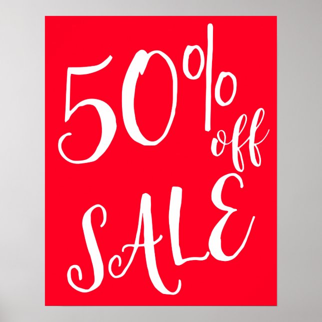 50% Rabatt auf das Handelszeichen, Red Boutique Sa Poster (Vorne)