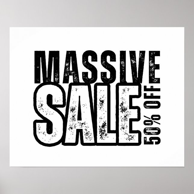 50 % Rabatt auf Verkauf, Einzelhandel, Beschriftun Poster (Vorne)