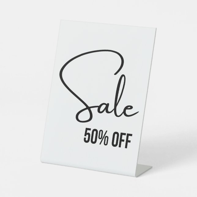50% Rabatt, Handelsmarke, modern ausgefeilt Sockelschild (Vorderseite)