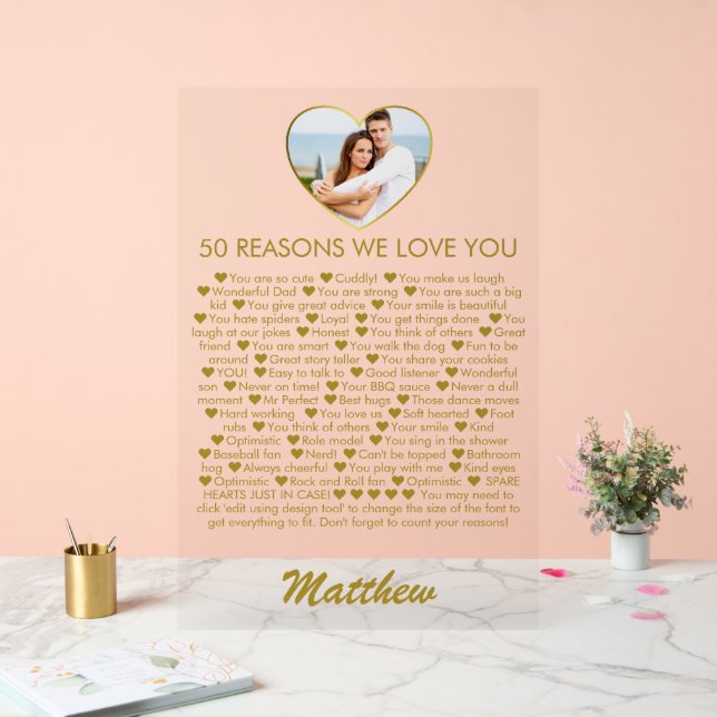 50 Raisons Nous vous aimons 50e anniversaire Coeur (Mariage)