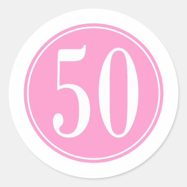 50 rosa Kreis Runder Aufkleber (Vorderseite)