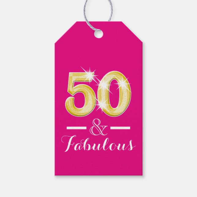 50 sagenhafte Geburtstagsparty Geschenkanhänger (Vorderseite)