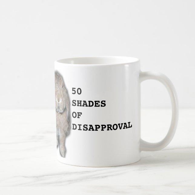 50 Schatten Missbilligungs-Kaninchen-Tasse Kaffeetasse (Rechts)