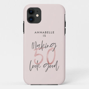 50 sehen gut aus, Girly rosa Glitzer Geburtstag Case-Mate iPhone Hülle