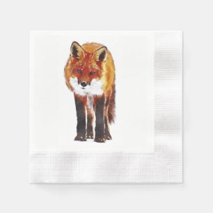 50 serviettes en papier renard, linge de table en